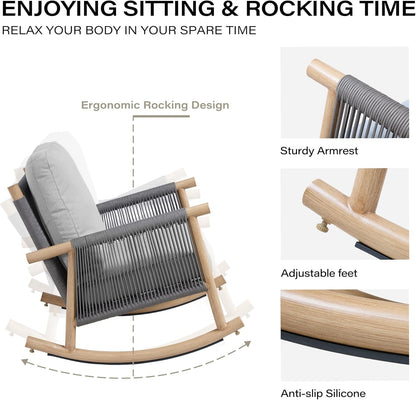 LAUSAINT HOME 3-Piece Outdoor Rocking Bistro Set