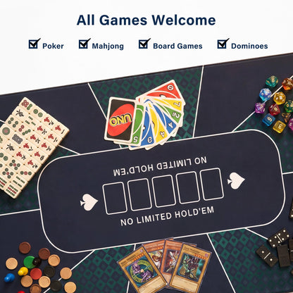 LAUSAINT HOME Poker Table Top Mat, No Crease EVA Poker Mat for Board Game Table Cover Layout