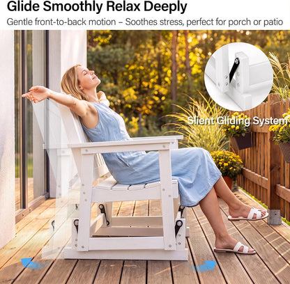 LAUSAINT HOME 2-Person HDPE Outdoor Glider Bench