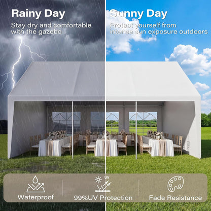 LAUSAINT HOME Party Tent Canopy, Waterproof Heavy-Duty Event Shelter with Removable Sidewalls