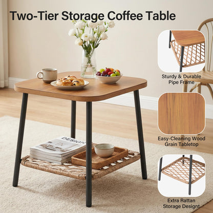 LAUSAINT HOME Outdoor Patio Furniture Set, High Back Wicker Bistro Chairs