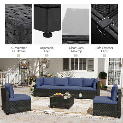 LAUSAINT HOME Outdoor Patio Furniture, Outdoor Sectional Sofa Patio Furniture Sets