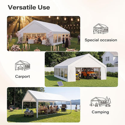 LAUSAINT HOME Party Tent Canopy, Waterproof Heavy-Duty Event Shelter with Removable Sidewalls