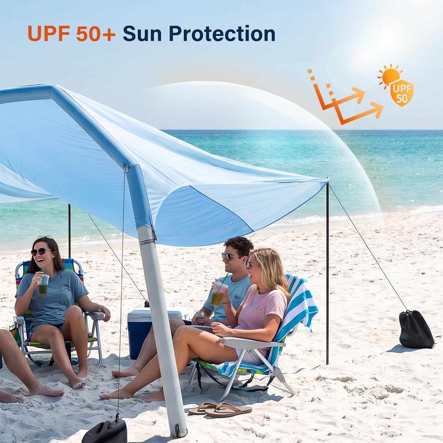 LAUSAINT HOME Shade Beach Tent Wind Sun Canopy, Inflatable Arch Beach – Lausaint Home