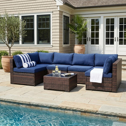 LAUSAINT HOME Outdoor Patio Furniture, Outdoor Sectional Sofa Patio Furniture Sets