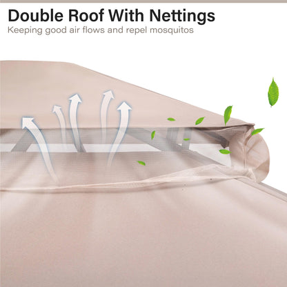 LAUSAINT HOME Gazebo Replacement Canopy Top 8&