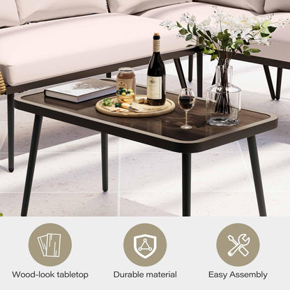 LAUSAINT HOME L-Shaped Outdoor Furniture Set, Wicker Rattan Patio Sectional