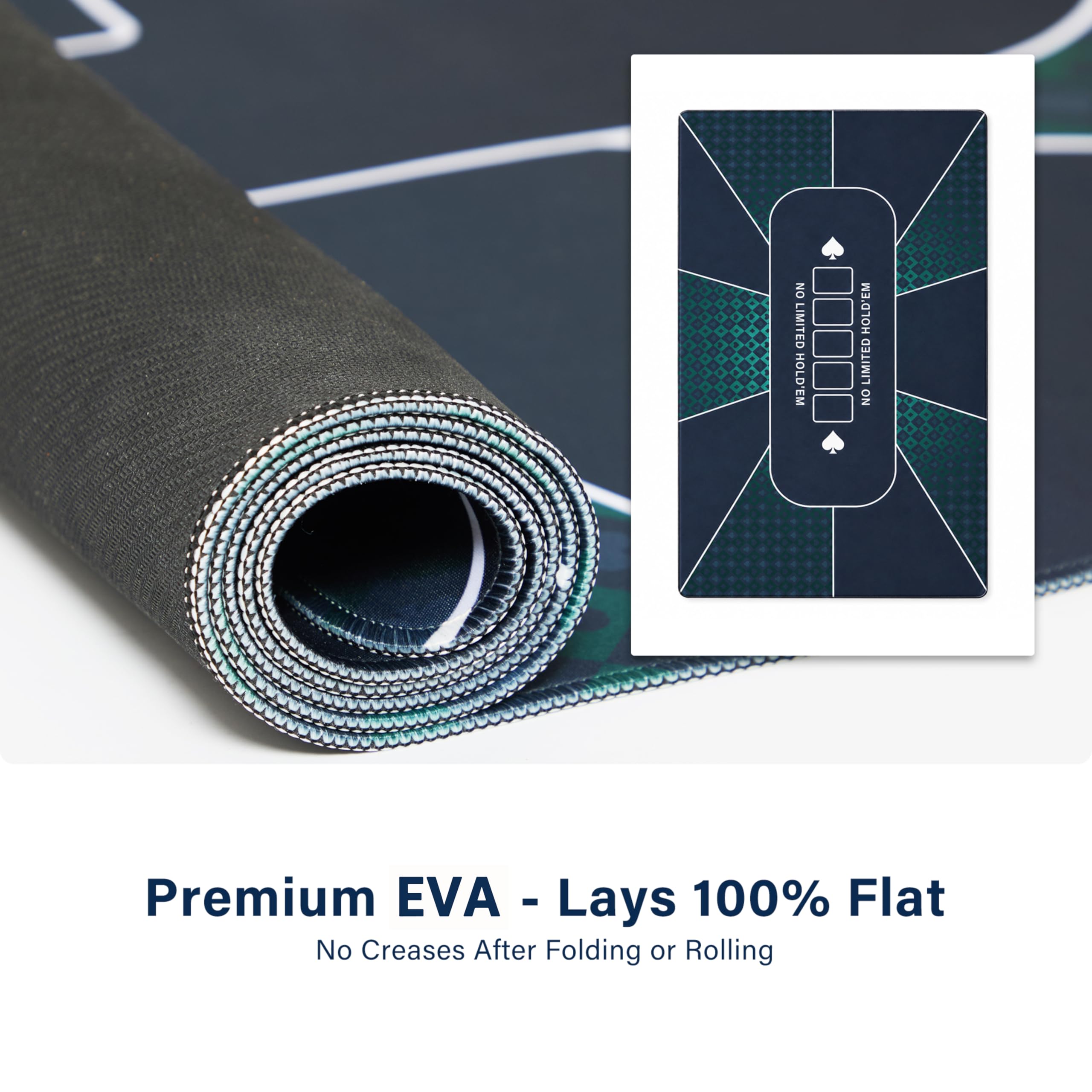 LAUSAINT HOME Poker Table Top Mat, No Crease EVA Poker Mat for Board Game Table Cover Layout