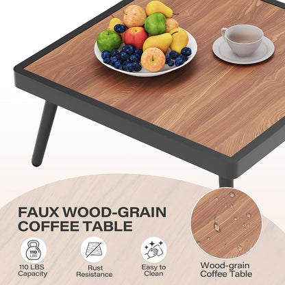 LAUSAINT HOME 6 Pieces Outdoor Sectional Patio Furniture Set with Coffee Top Table