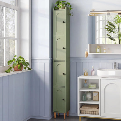 LAUSAINT HOME Tall Narrow Storage Cabinet, Slim Bathroom Storage Cabinet with 4 Shelves