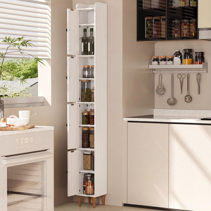 LAUSAINT HOME Tall Narrow Storage Cabinet, Slim Bathroom Storage Cabinet with 4 Shelves