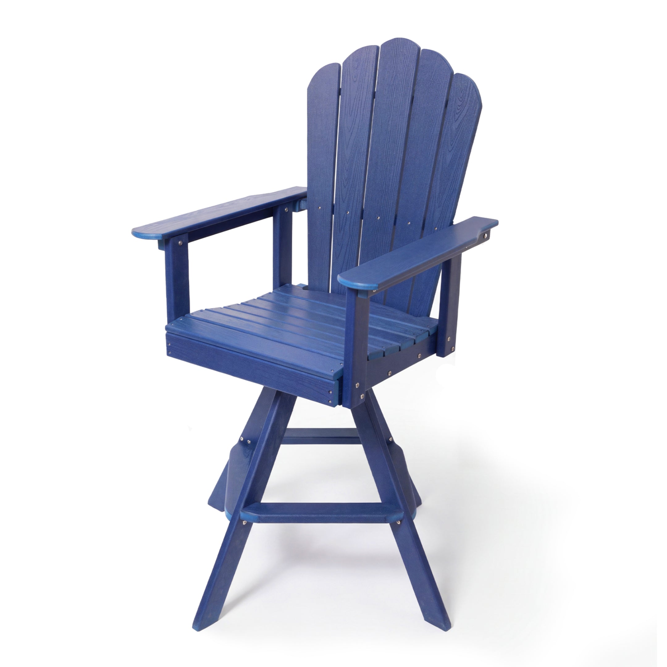 LAUSAINT HOME Swivel Adirondack Bar Chair, Weatherproof Patio HDPE Chairs, Outdoor Bar Height Outdoor Balcony Furniture Set, 360° Rotating Bistro Stools for Garden, Lawn, Poolside, Navy Blue