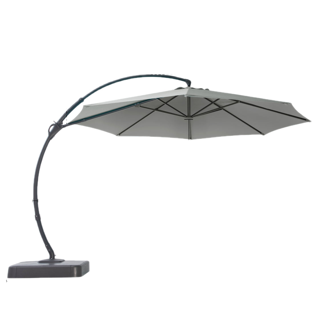 LAUSAINT HOME Outdoor Patio Umbrella with Base Included, Large Sun Shade Cantilever Umbrella Deluxe Curvy