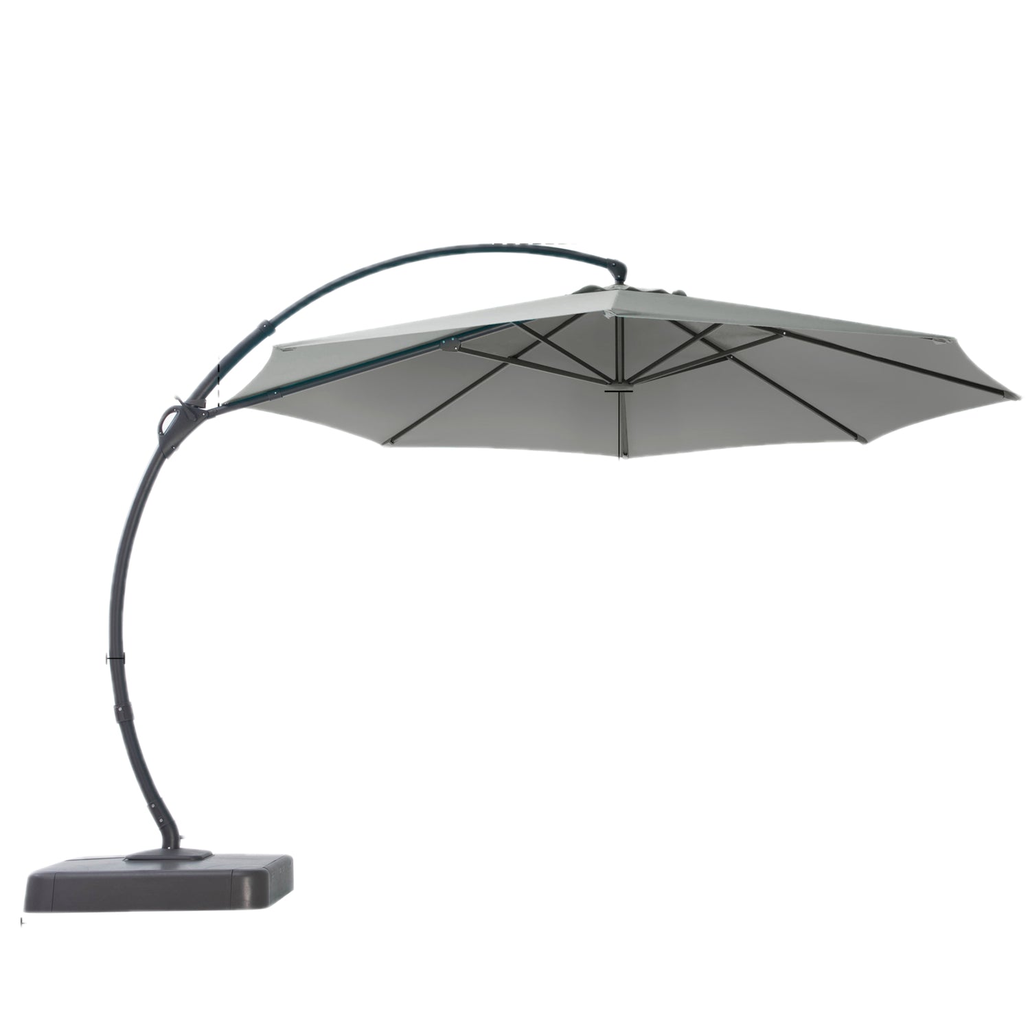 LAUSAINT HOME Outdoor Patio Umbrella with Base Included, Large Sun Shade Cantilever Umbrella Deluxe Curvy