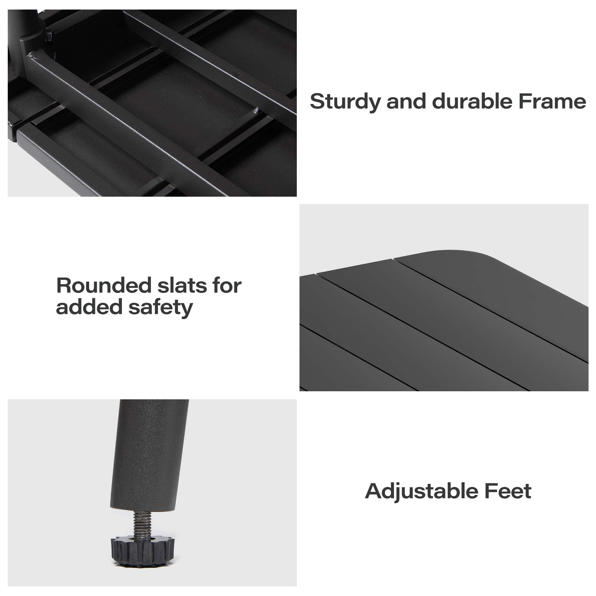 LAUSAINT HOME 3 Pieces Outdoor Patio Dining Set with 2 Benches and Metal Table