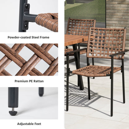 7 Pieces Outdoor Rattan Patio Dining Set