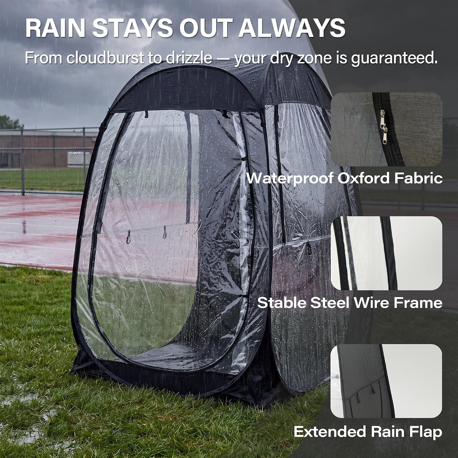 LAUSAINT HOME Pop Up Sports Tent, 4 x 4FT Clear Bubble Tent