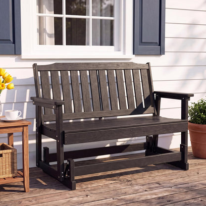 LAUSAINT HOME 2-Person HDPE Outdoor Glider Bench