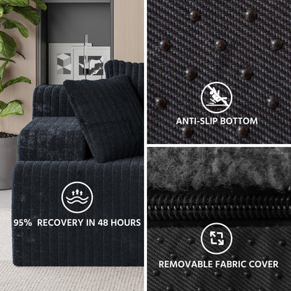 LAUSAINT HOME 96" Modular Sectional Sofa Couches, L-Shaped Boneless Cloud Sofa with 3 Deep Seat