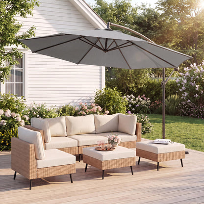 LAUSAINT HOME 10ft Offset Patio Umbrella, Cantilever Hanging Market Umbrella