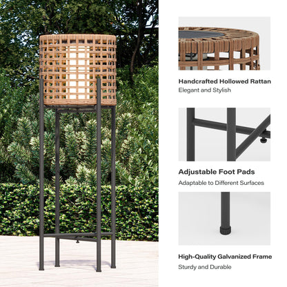 LAUSAINT HOME Solar Powered Outdoor Floor Lamp with Auto On/Off LED Light