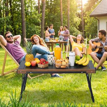 Modular IGT Camping Table, Height Adjustable Outdoor Portable Table with Folding Design, Folding Camp Table with Expandable Cooking Area for Picnic, BBQ and Patio