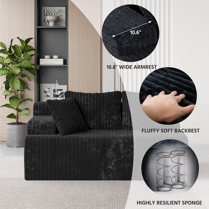 LAUSAINT HOME 96" Modular Sectional Sofa Couches, L-Shaped Boneless Cloud Sofa with 3 Deep Seat