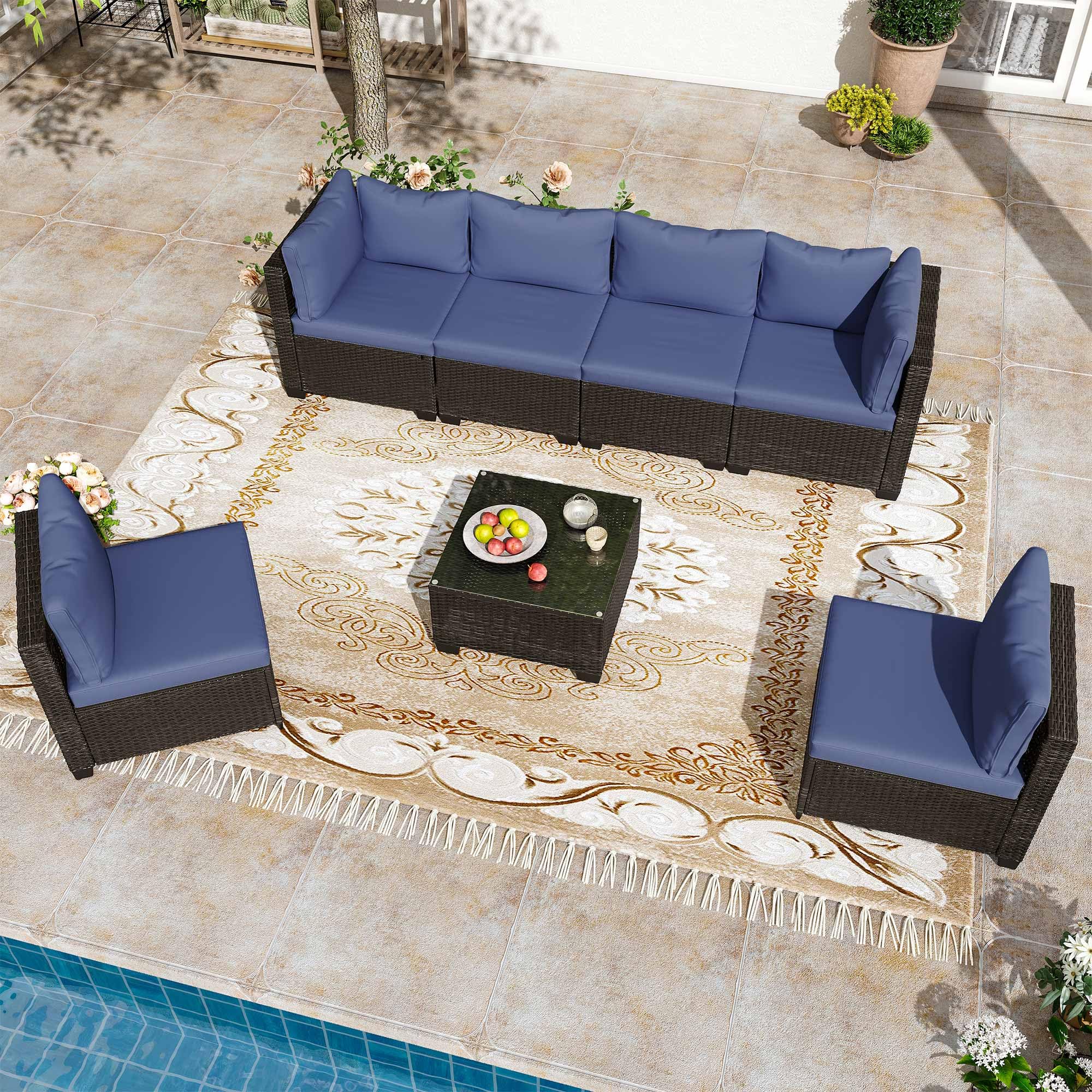 LAUSAINT HOME Outdoor Patio Furniture, Outdoor Sectional Sofa Patio Furniture Sets