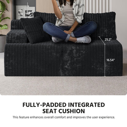 LAUSAINT HOME 96" Modular Sectional Sofa Couches, L-Shaped Boneless Cloud Sofa with 3 Deep Seat