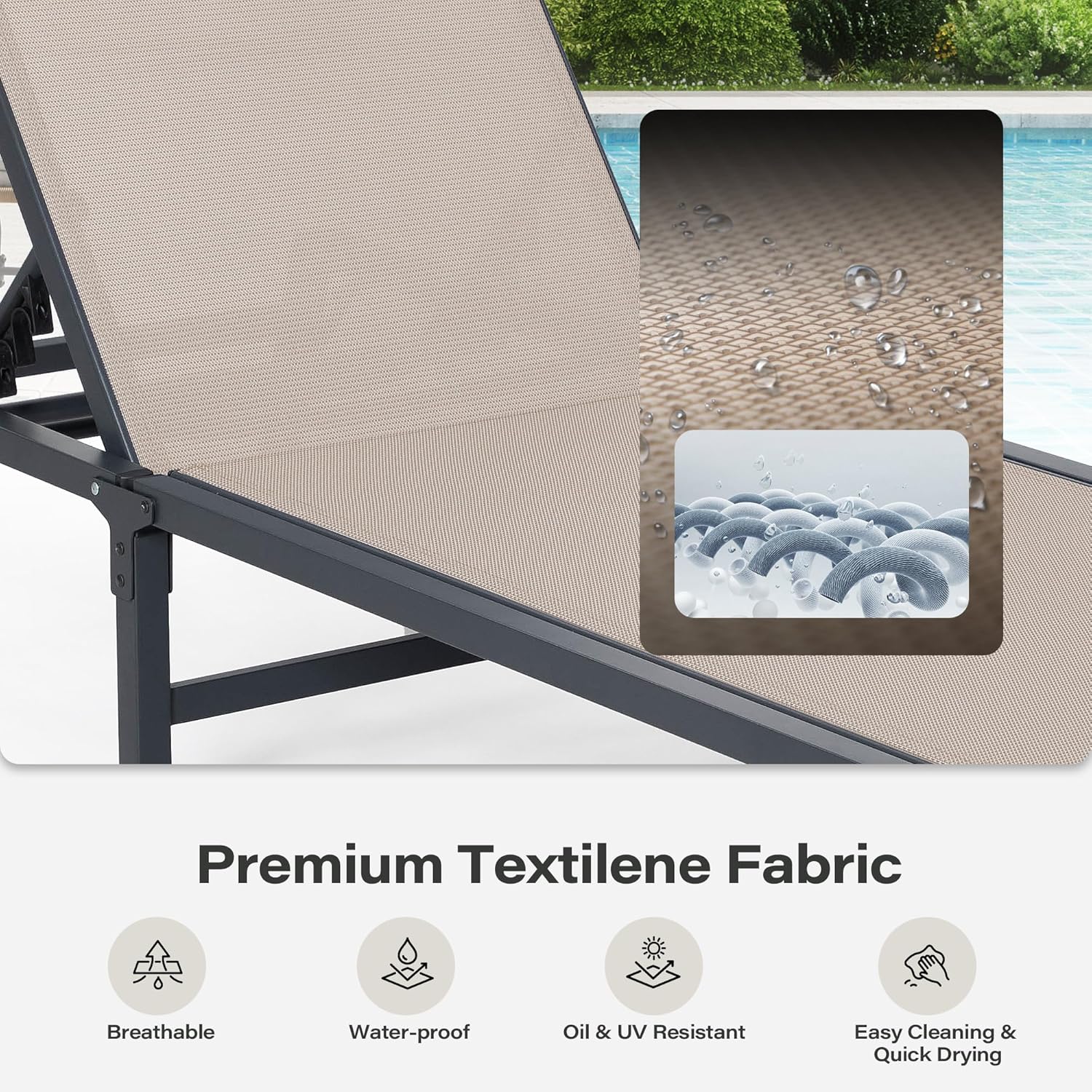 LAUSAINT HOME Pool Lounge Chairs Set of 2