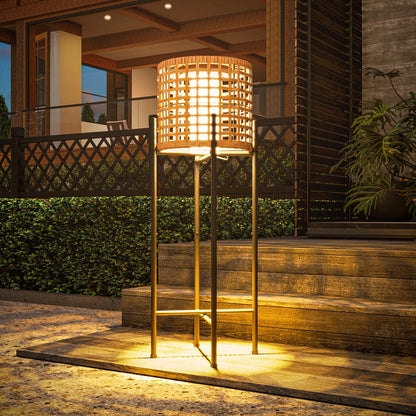 LAUSAINT HOME Solar Powered Outdoor Floor Lamp with Auto On/Off LED Light