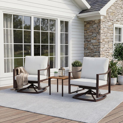 LAUSAINT HOME Outdoor Rocking Bistro Set, 3 Piece Swivel Glider Patio Conversation Set