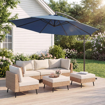 LAUSAINT HOME 10ft Offset Patio Umbrella, Cantilever Hanging Market Umbrella