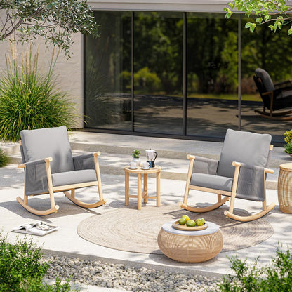 LAUSAINT HOME 3-Piece Outdoor Rocking Bistro Set