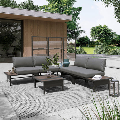LAUSAINT HOME Patio Furniture Set, Outdoor Conversation Sets with Coffee Table