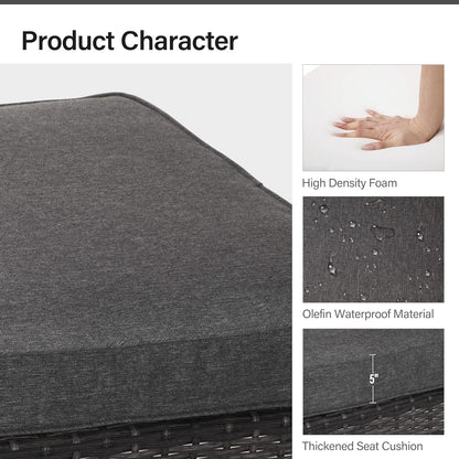 LAUSAINT HOME 4 Piece Outdoor Patio Furniture, Outdoor Sectional Sofa All Weather Grey