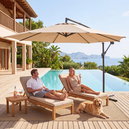 LAUSAINT HOME 10ft Offset Patio Umbrella, Cantilever Hanging Market Umbrella