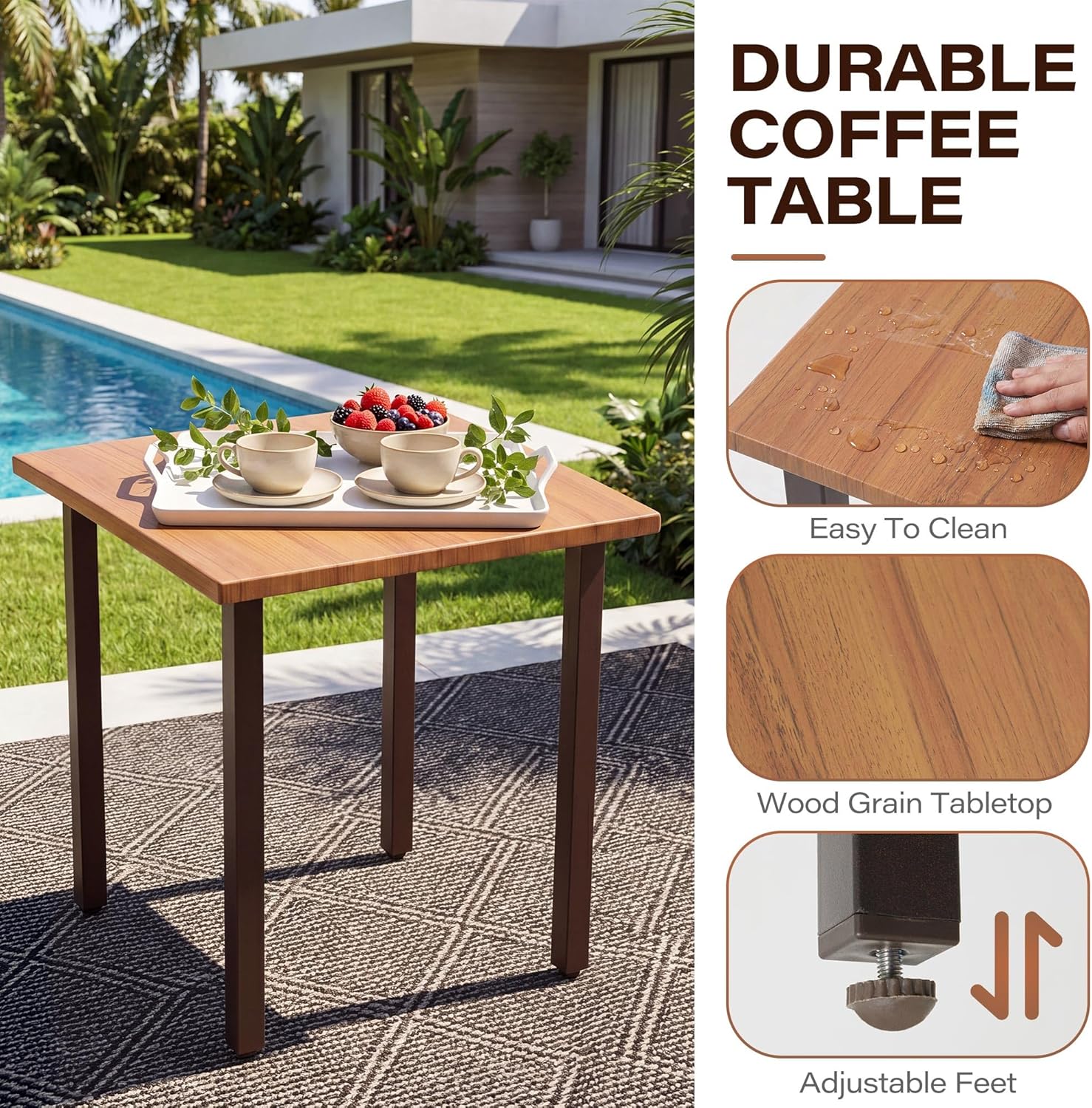 LAUSAINT HOME Outdoor Rocking Bistro Set, 3 Piece Patio Conversation Set