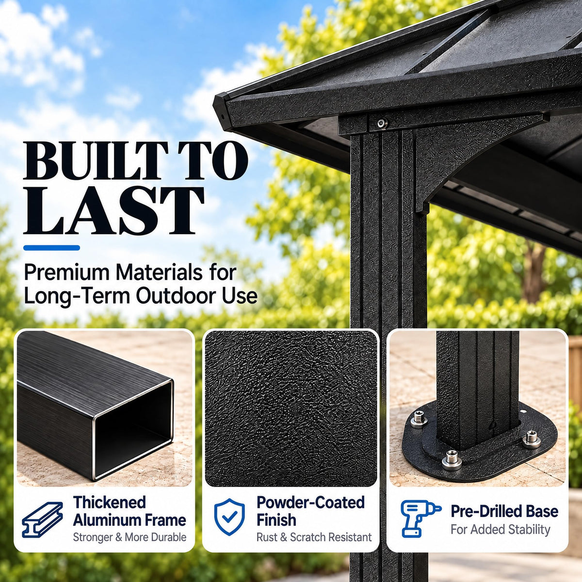 LAUSAINT HOME 5x8 FT Outdoor Grill Gazebo Canopy, BBQ Gazebo with 2-Tier Vented Top, 2 Durable Shelves &amp; Metal Frame Grill ShelterDark Gray