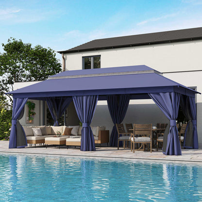 LAUSAINT HOME Semi-Permanent Outdoor Patio Gazebo 10&