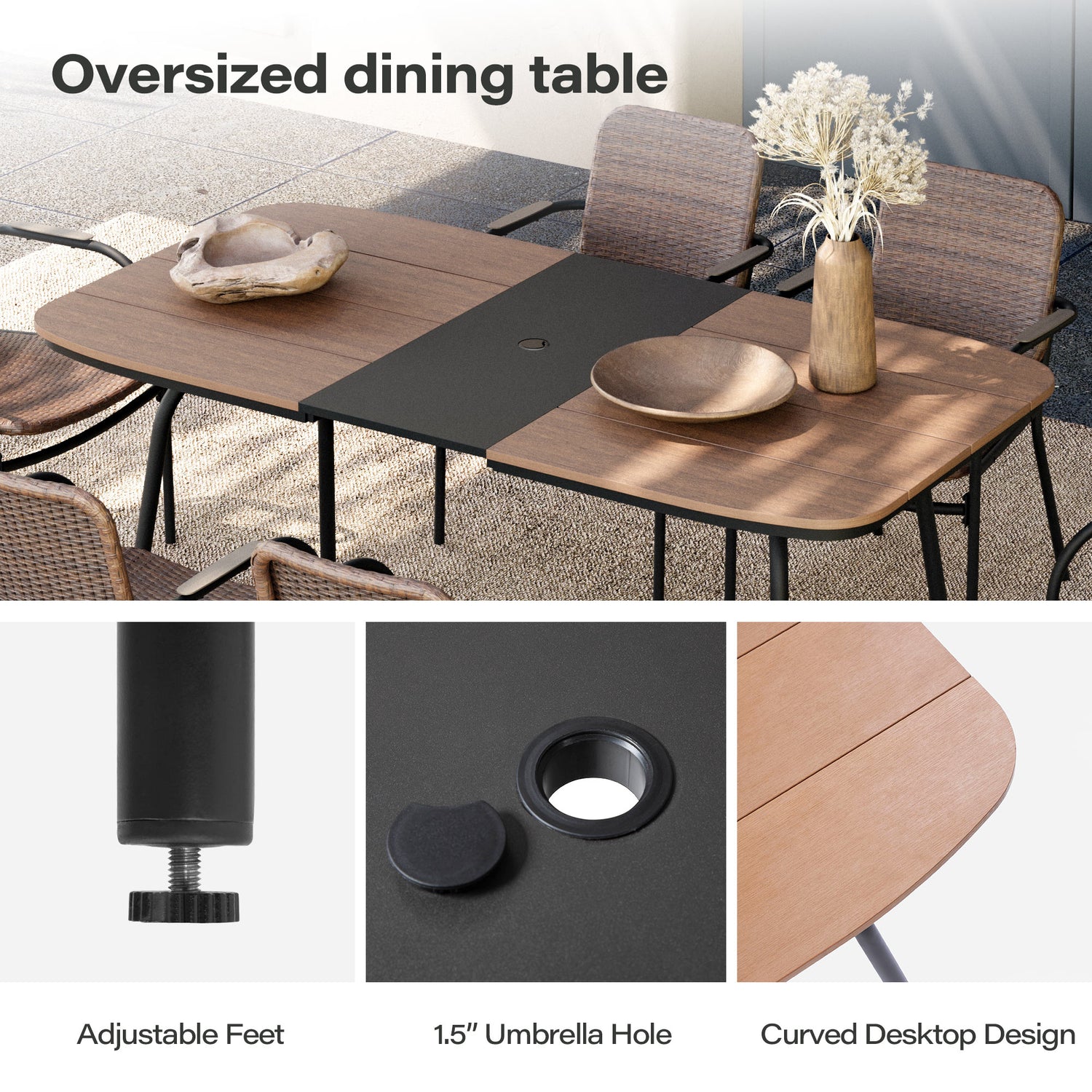 7 Pieces Outdoor Patio Dining Set
