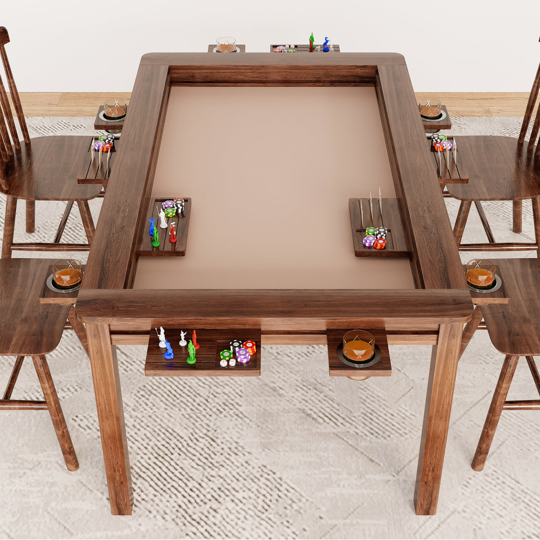 LAUSAINT HOME Board Game Table with Removable Table Top