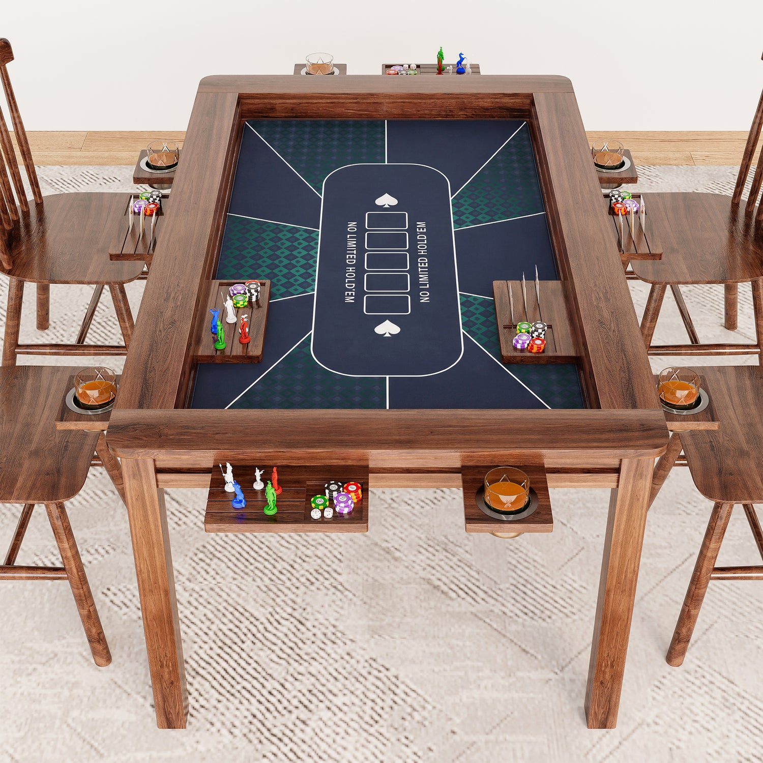 LAUSAINT HOME Board Game Table with Removable Table Top