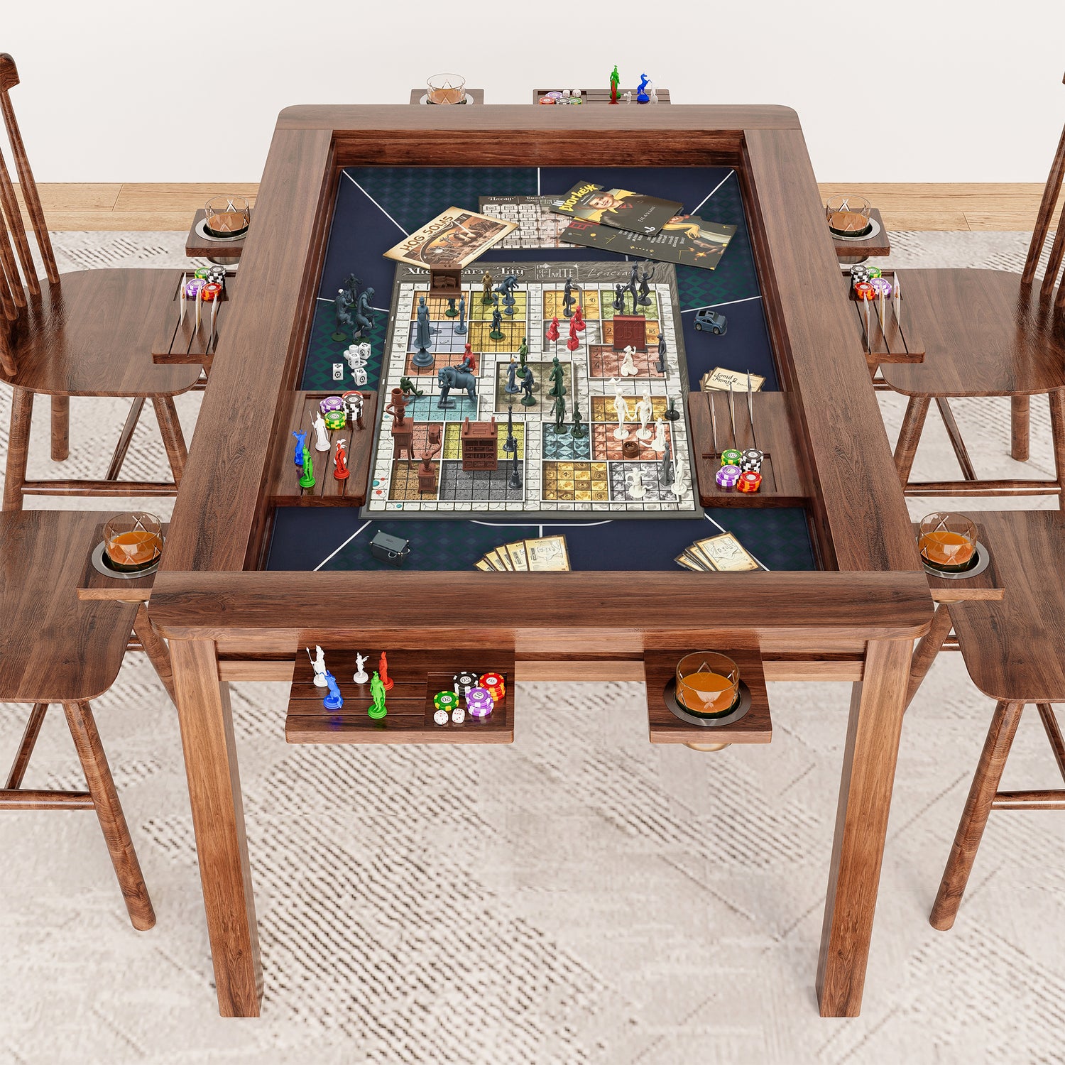 LAUSAINT HOME Board Game Table with Removable Table Top