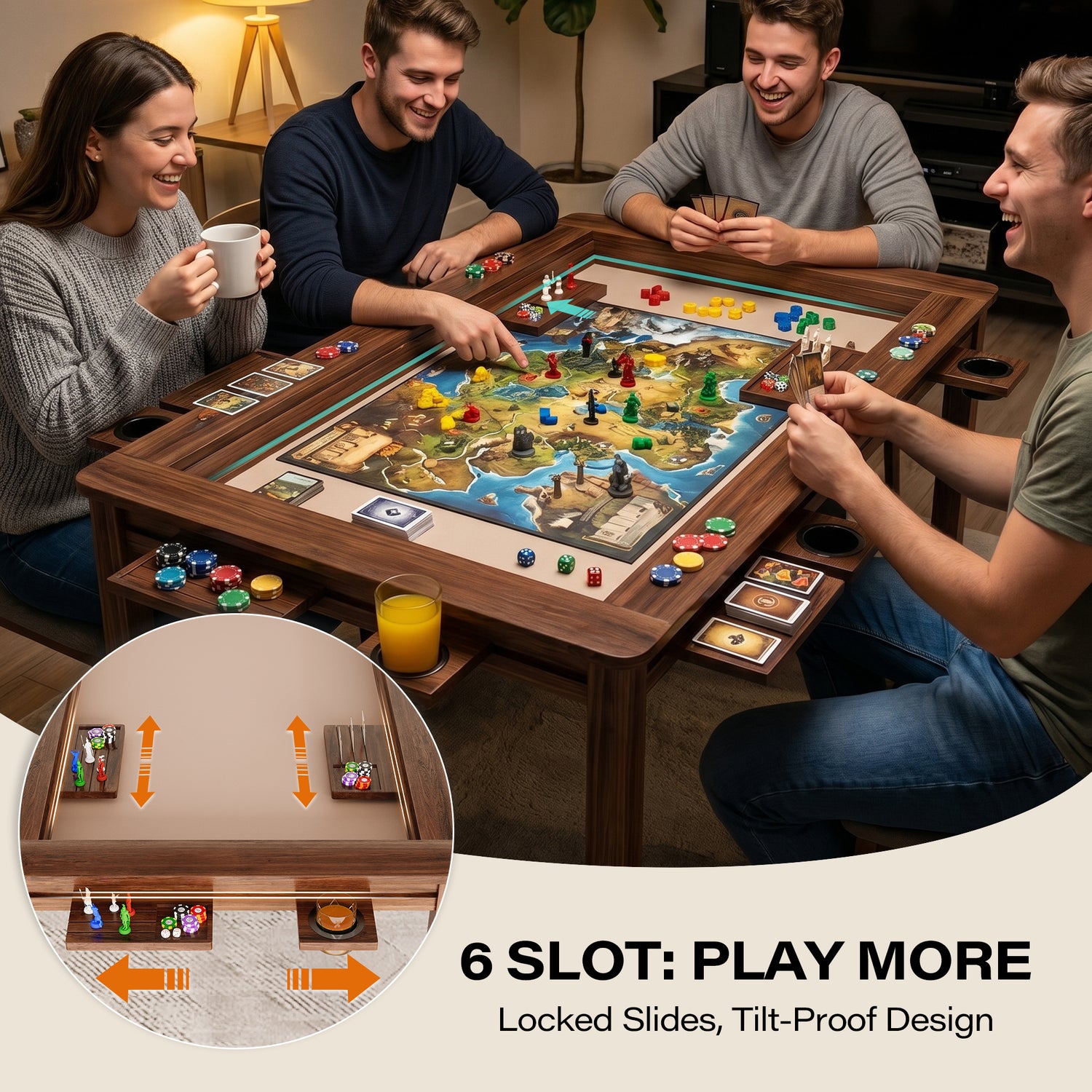 LAUSAINT HOME Board Game Table with Removable Table Top