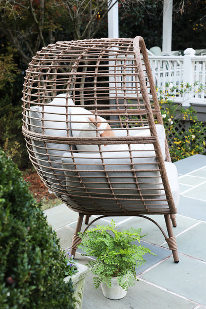 Juniper Wicker Patio Egg Chair - Cast Ash