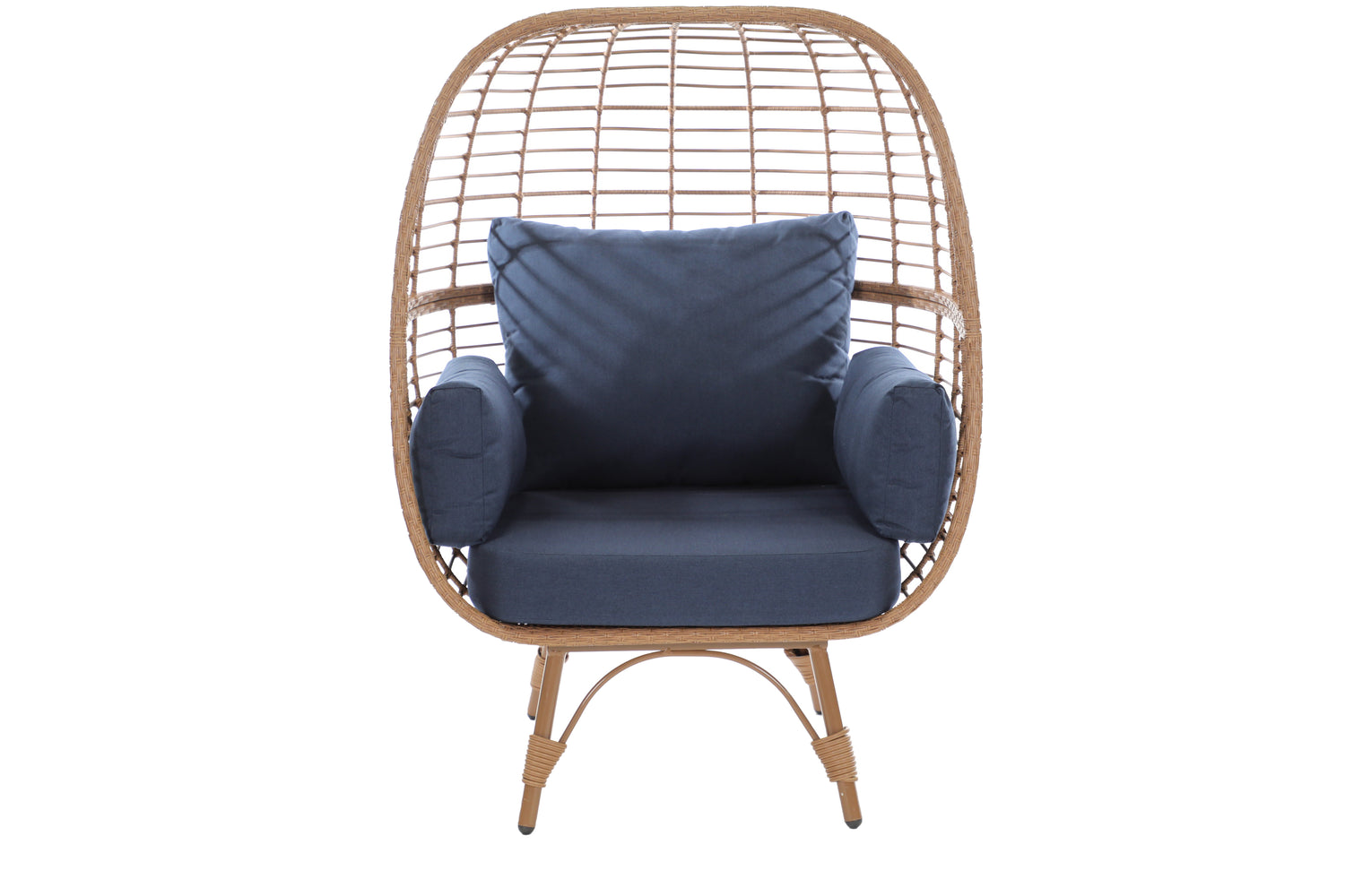 Juniper Wicker Patio Egg Chair - Indigo