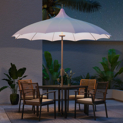 LAUSAINT HOME 9ft Outdoor Pagoda Patio Umbrella with Lights