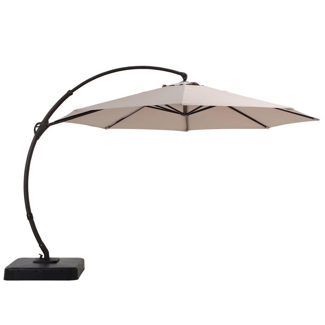 LAUSAINT HOME 11 Ft Outdoor Patio Umbrella with Base, Deluxe Curvy Cantilever Umbrella with 360° Rotation for Patio