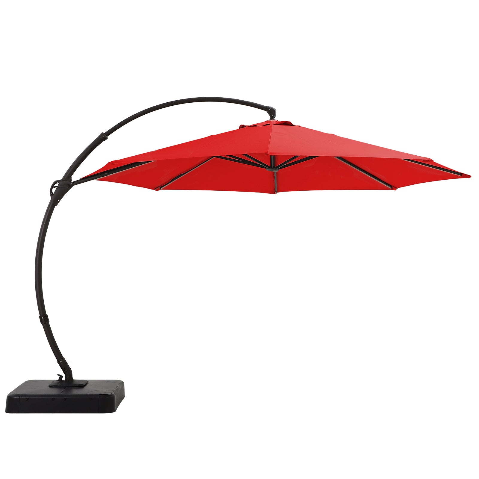 LAUSAINT HOME Outdoor Patio Umbrella with Base Included, Large Sun Shade Cantilever Umbrella Deluxe Curvy